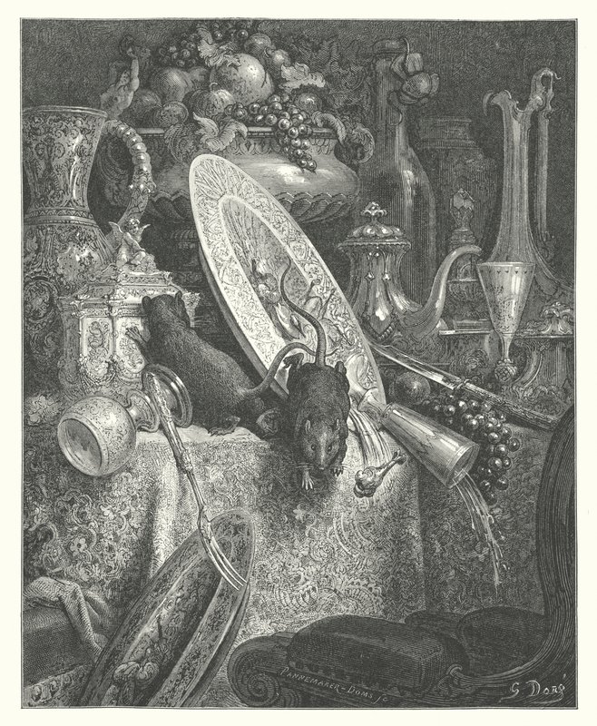 Les Fables de La Fontaine : Le Rat de ville et le Rat des champs - Gustave Dore