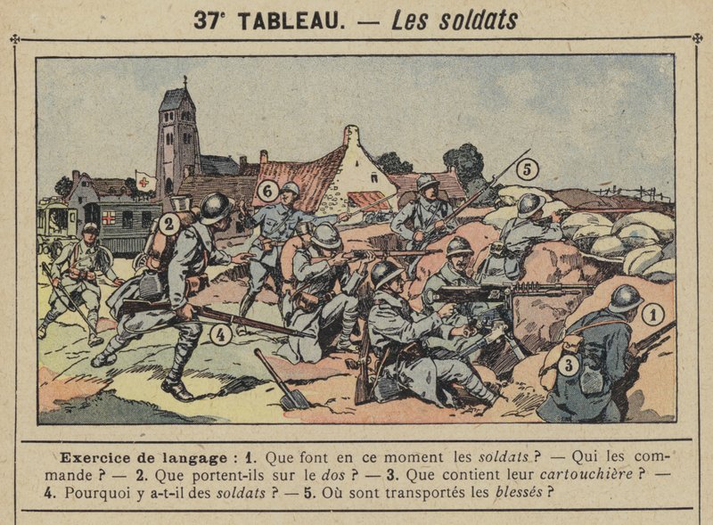 Les soldats (lithographie en couleur) - Gustave Fraipont