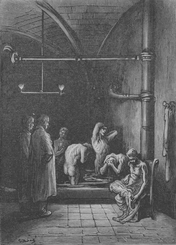 La toilette dans un refuge - Gustave after Dore
