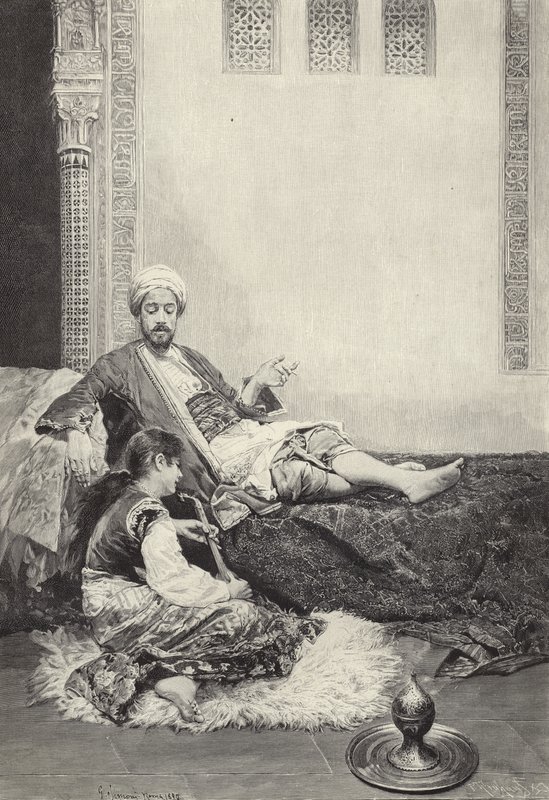 Dans le harem (gravure) - Gustavo Simoni