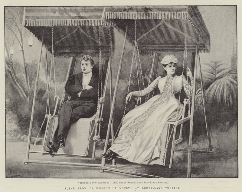 Scène de A Million of Money, au théâtre Drury-Lane - H. Saunders
