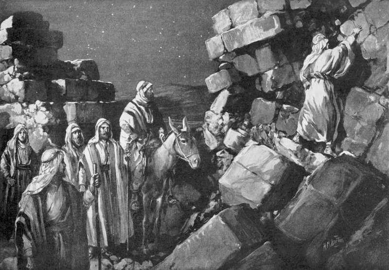 Néhémie examine les murs de Jérusalem, 444 av. J.-C. - H. M. (after) Burton