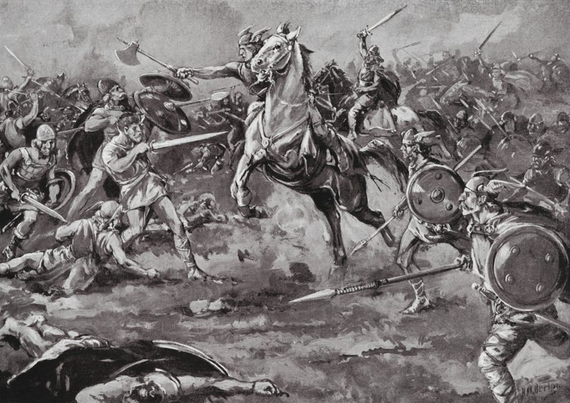 Les Francs aident à vaincre les Huns - H. M. (after) Burton