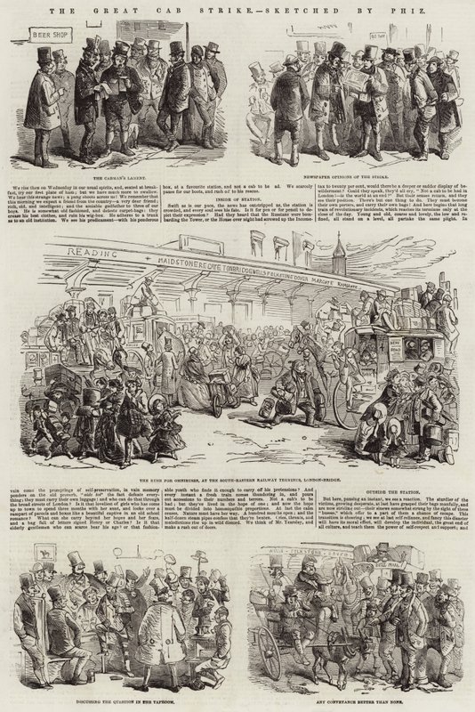 La grande grève des taxis - Hablot Knight Browne