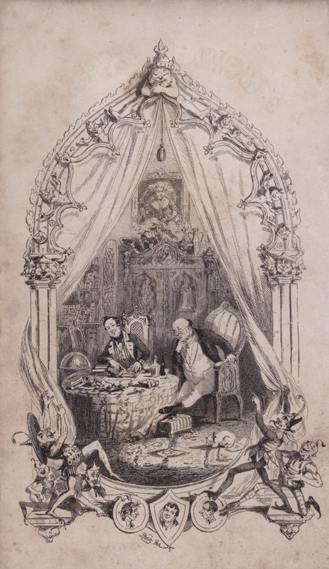 Samuel Pickwick et Alfred Jingle, illustration du roman Les Papiers posthumes du Pickwick Club de Charles Dickens - after Hablot Knight Browne