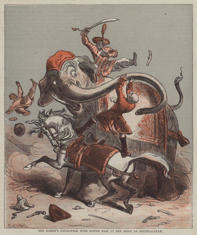 La rencontre du baron avec Tippoo Saib au siège de Seringapatam - after Hablot Knight Browne