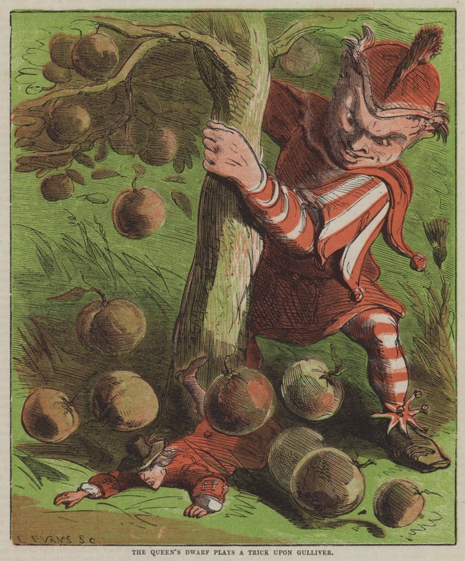 Le nain de la reine joue un tour à Gulliver - after Hablot Knight Browne