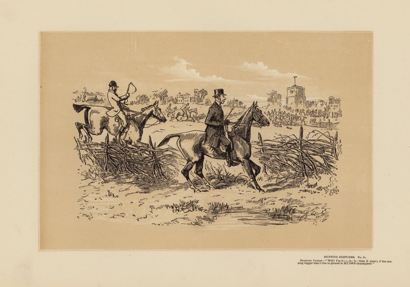 Croquis de chasse, n° 11, un pasteur sportif (gravure) - Hablot Knight (1815 92) Browne
