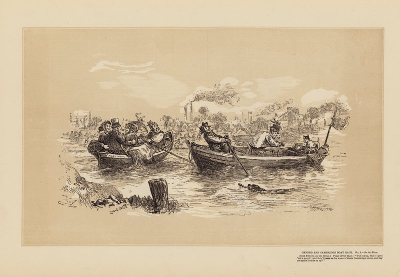 Course de bateaux Oxford et Cambridge, n° 2, Sur la rivière - Hablot Knight (1815 92) Browne
