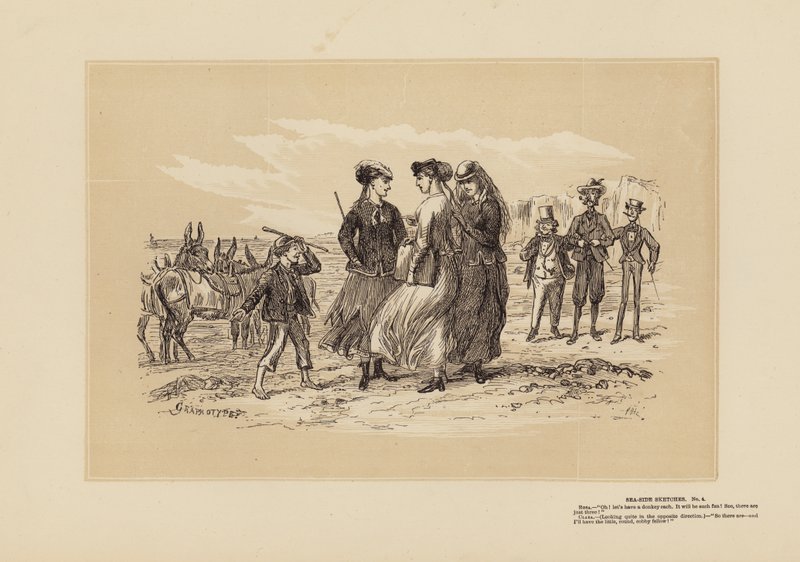 Croquis de bord de mer, n° 4, Les trois ânes - Hablot Knight (1815 92) Browne