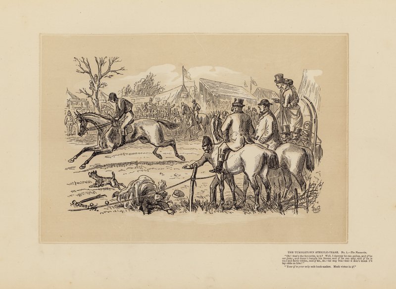 La course de steeple-chase de Tumbletown, n° 1, Le Favori - Hablot Knight (1815-92) Browne