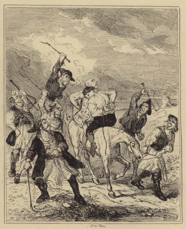 Meurtre de Gally et Chester par des contrebandiers - Hablot Knight Browne