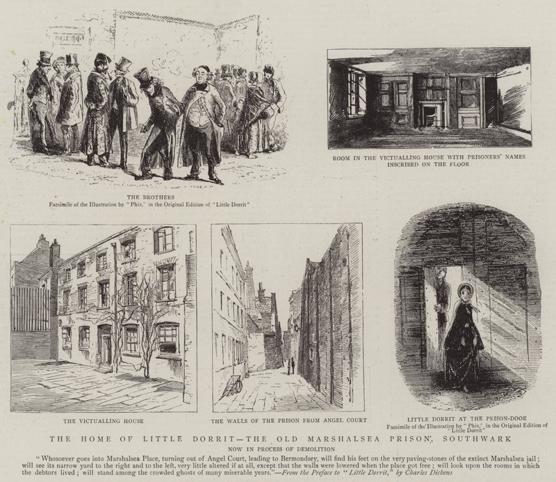 La Maison de Little Dorrit, la Vieille Prison de Marshalsea, Southwark - Hablot Knight Browne