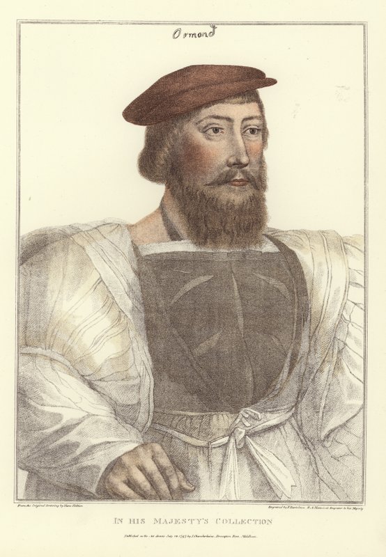 James Butler, gravé par Francesco Bartolozzi (1727-1815) (gravure colorée) - Hans (after) Holbein the Younger