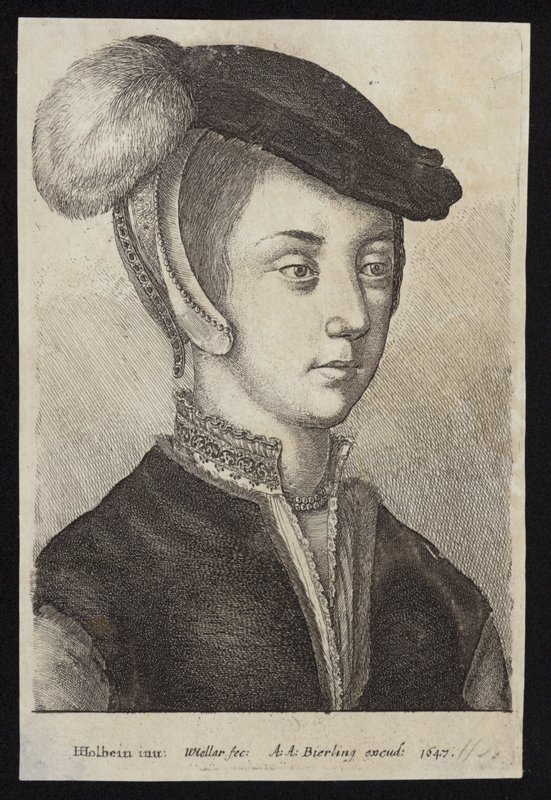 Jeune femme avec un chapeau à plume - Hans Holbein der Jüngere