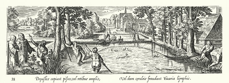 Pêche dans un étang - Hans after Bol