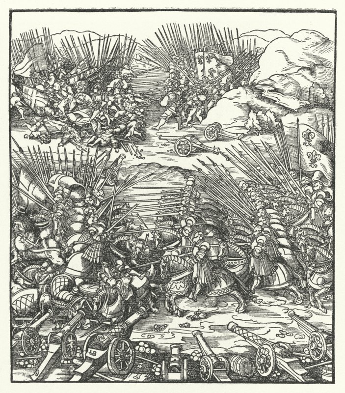 Bataille entre les armées françaises et vénitiennes pendant la guerre de la Ligue de Cambrai, 1509 - Hans after Burgkmair