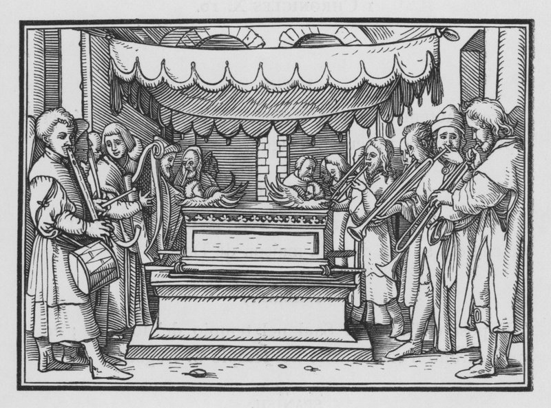 David nomme un groupe de chanteurs et de musiciens pour louer le Seigneur, 1 Chroniques XVI, 4 - Hans after Holbein the Younger