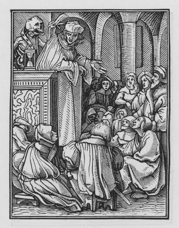 La Danse Macabre de Holbein : Le Prédicateur - Hans after Holbein the Younger