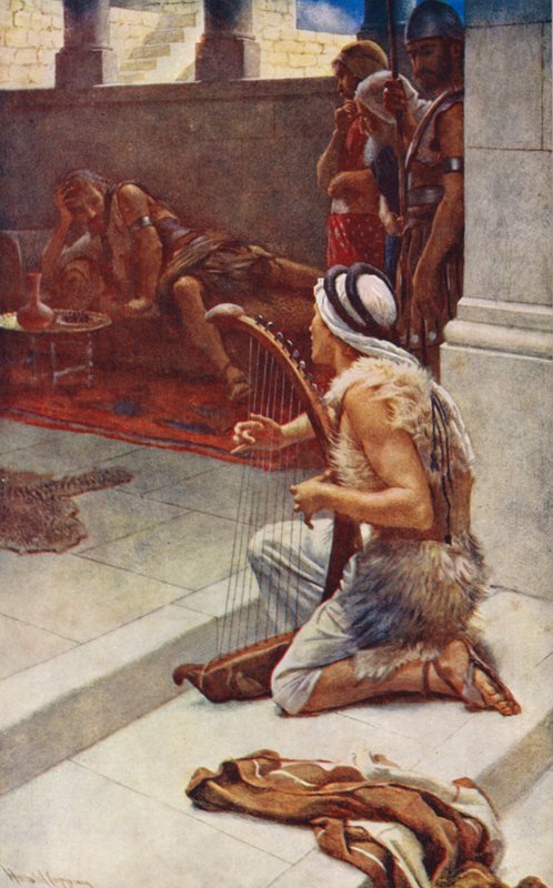 Ancien Testament : David le Musicien - Harold Copping