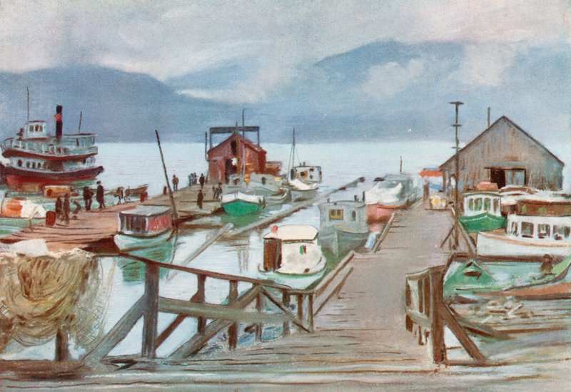 Le marché aux poissons, Vancouver, la flotte des moustiques - Harold Copping