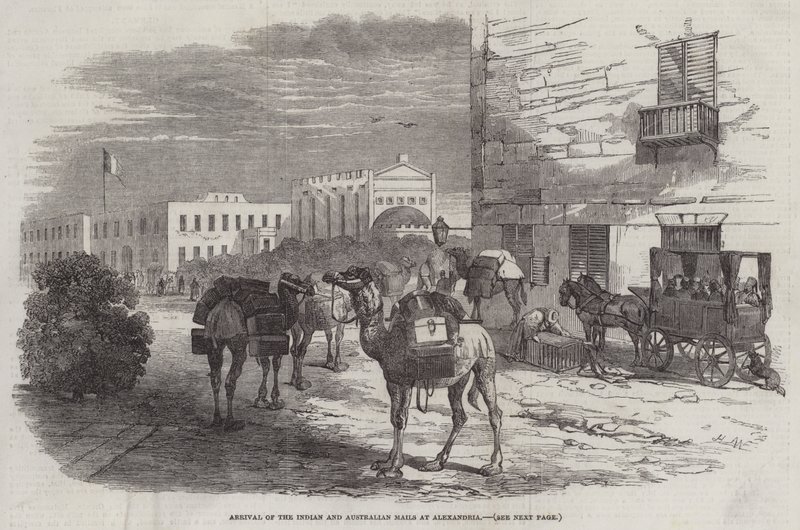 Arrivée des courriers indiens et australiens à Alexandrie - Harrison William Weir