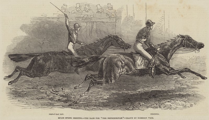 Réunion de printemps à Epsom, la course pour The Metropolitan - Harrison William Weir