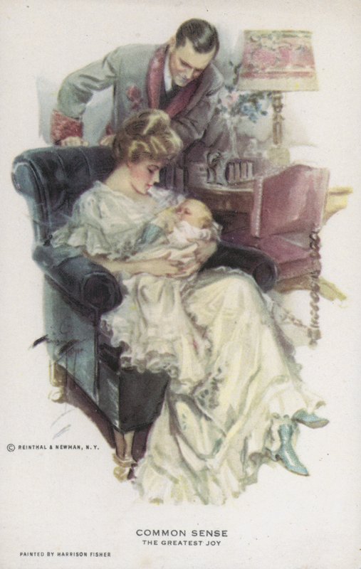 Le bon sens - la plus grande joie : couple avec leur bébé - Harrison Fisher