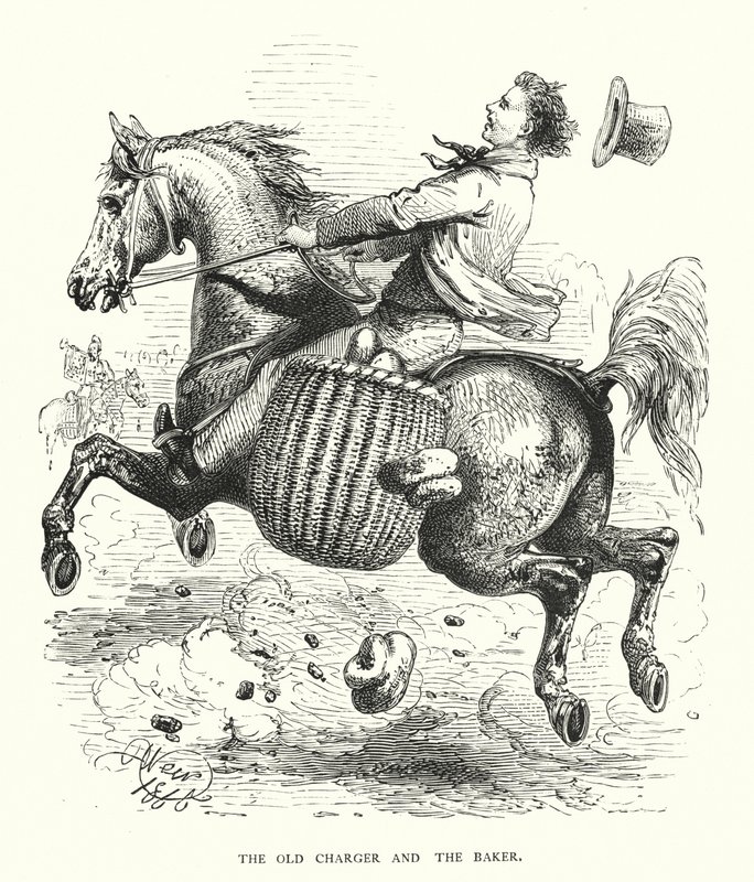 Le vieux cheval de bataille et le boulanger (gravure) - Harrison William Weir