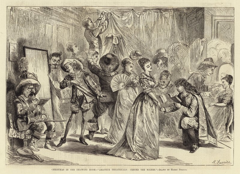 Noël dans le salon, théâtre amateur, derrière les coulisses - Harry Furniss