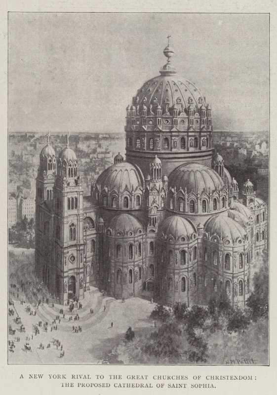 Un rival new-yorkais des grandes églises de la chrétienté, la cathédrale proposée de Sainte-Sophie - Harry M. Pettit