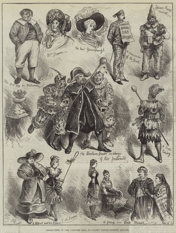Personnages du bal costumé à l