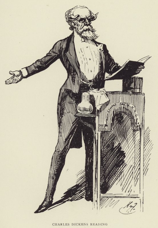 Charles Dickens lisant - Harry Furniss