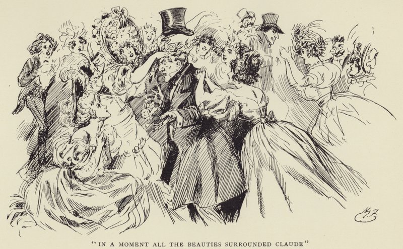 En un instant, toutes les beautés entourèrent Claude - Harry Furniss
