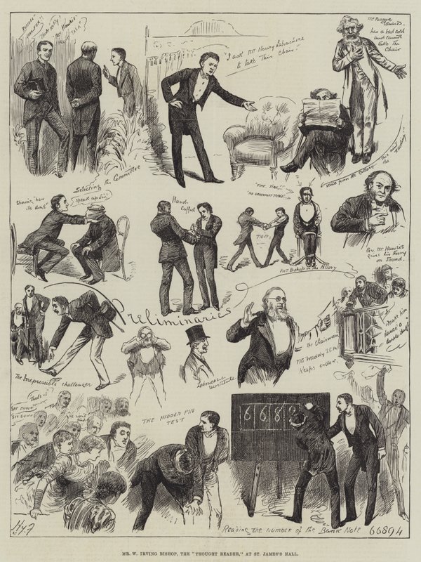 M. W Irving Bishop, le lecteur de pensées, à St James