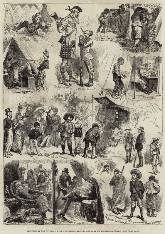 Croquis à la réunion et au camp de la National Rifle Association sur Wimbledon-Common - Harry Furniss