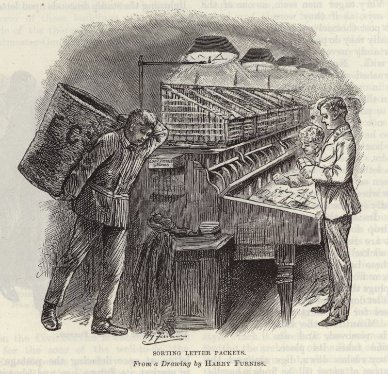 Tri des paquets de lettres - Harry Furniss