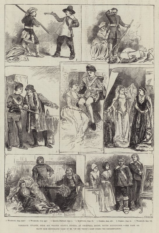 Tableaux vivants des romans de Sir Walter Scott, à Cromwell House, South Kensington - Harry Furniss
