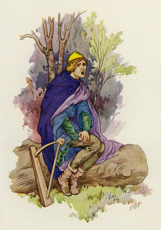 Assis, le jeune homme entonne une chanson triste (lithographie en couleur) - Harry George Theaker