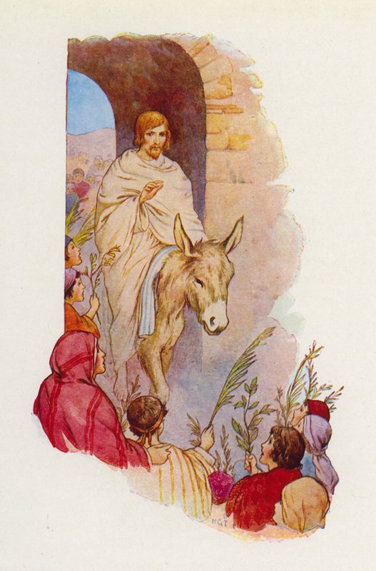 "Béni soit celui qui vient au nom du Seigneur" (lithographie couleur) - Harry George Theaker