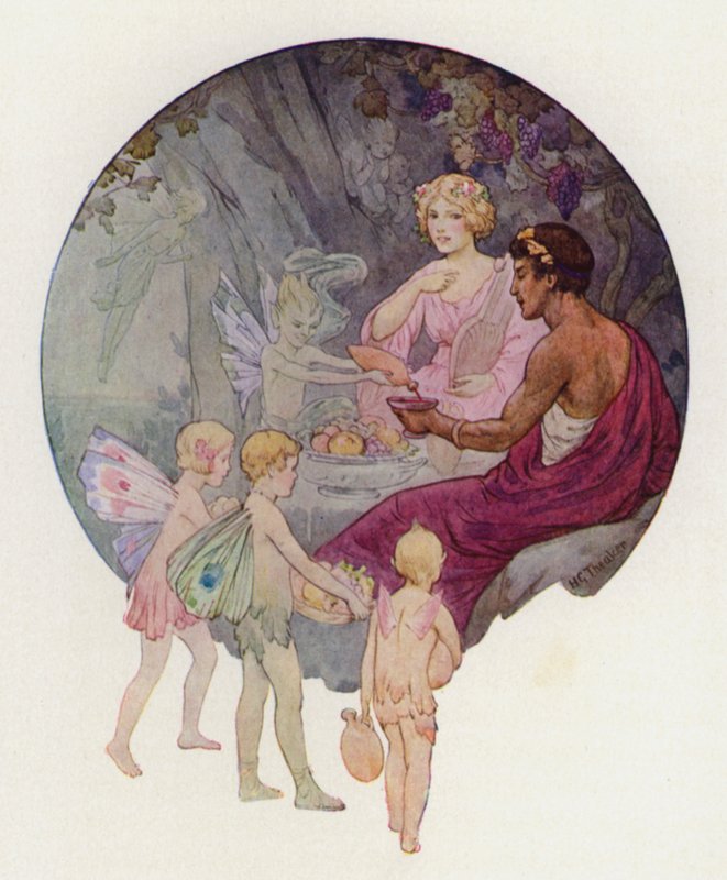 Calypso dans sa grotte (lithographie couleur) - Harry George Theaker