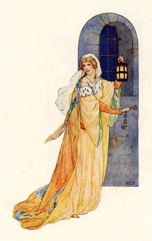 "Suivez-moi ! dit la jeune fille (lithographie couleur) - Harry George Theaker