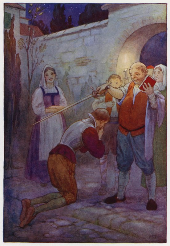 Illustration pour Don Quichotte (lithographie couleur) - Harry George Theaker