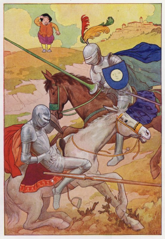 Illustration pour Don Quichotte (lithographie couleur) - Harry George Theaker