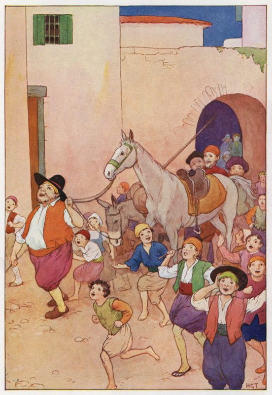 Illustration pour Don Quichotte (lithographie couleur) - Harry George Theaker
