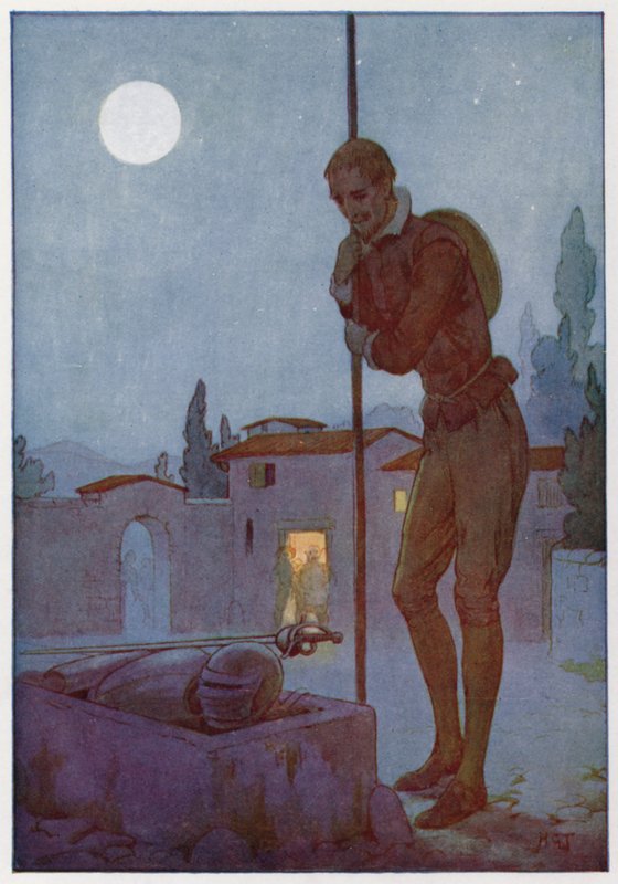 Illustration pour Don Quichotte (lithographie couleur) - Harry George Theaker
