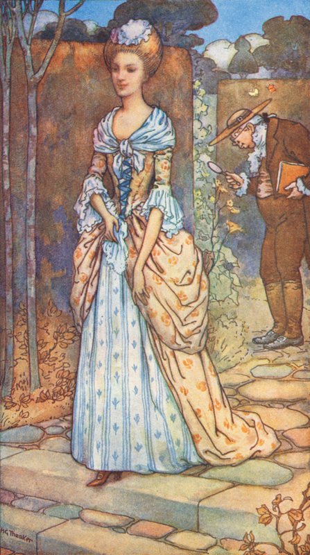 Le roi et la dame, une légende du règne de la reine Anne (lithographie couleur) - Harry George Theaker