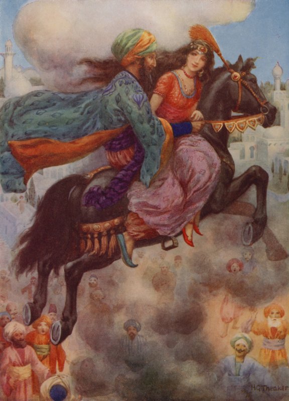 La princesse retourne en Perse (lithographie couleur) - Harry George Theaker
