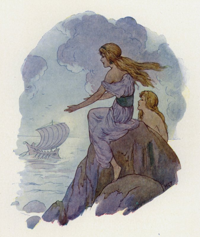 Les Sirènes (lithographie couleur) - Harry George Theaker