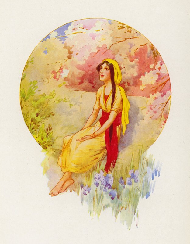 La fille de Jaïre (lithographie couleur) - Harry George Theaker